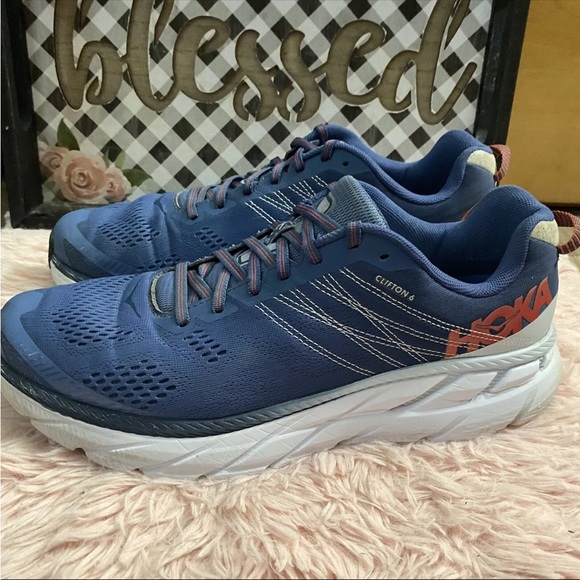 Hoka One One Clifton 6 Running Shoes Mens Sz 12 Blue Sneakers - Picture 3 of 7